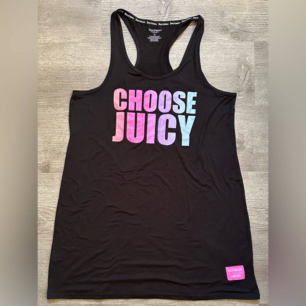 Juicy Couture Sleepwear Tank Top Choose Juicy Black Size XL